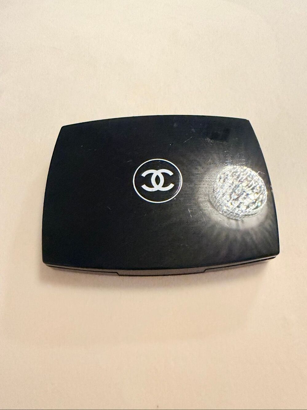 CHANEL Empty Powder Compact Case Mirror Black CC Logo